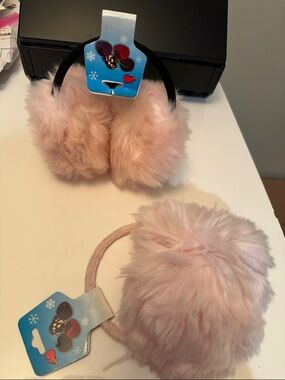 Kids Pink Faux Fur Earmuffs. NWT